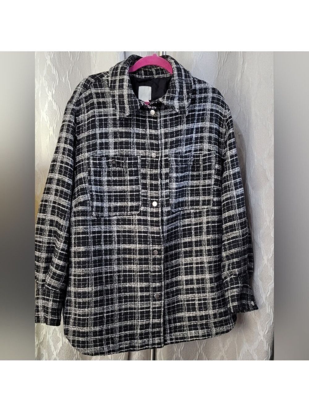 H&M | Black Checked Jacquard Weave Jacket - Picture 7 of 14
